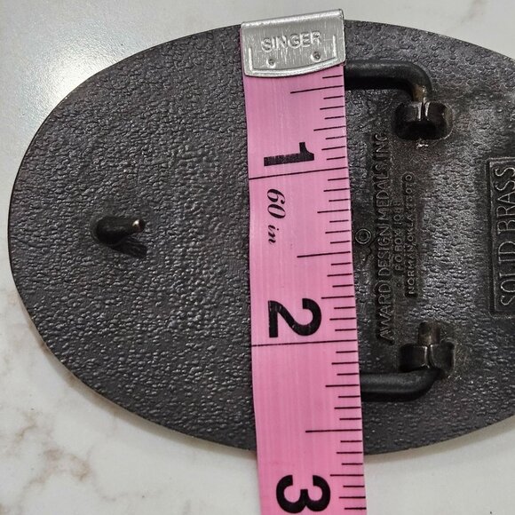 USMC Marine Corps Solid Brass Belt Buckle By Award Design Medals Vintage 1980s - Picture 8 of 9